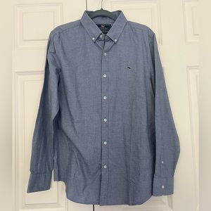 Vineyard Vines Blue Slim Fit Whale Dress Shirt